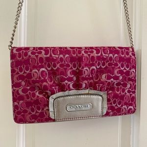 Coach pink clutch purse